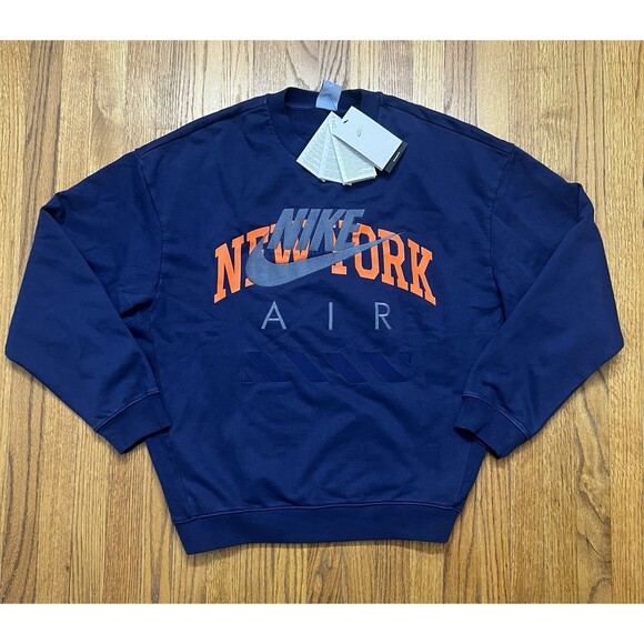 Nike Air Men's NYC Crew Oversized Retro Fit Sweatshirt HQ1101-492 - Size Small - Picture 1 of 4
